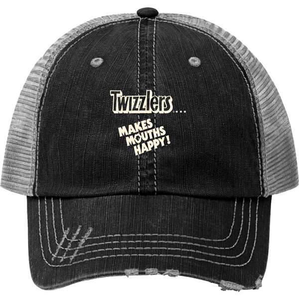 Vintage 1990S Twizzlers "Makes Mouths Happy" Print Trucker Hat-image