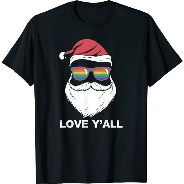 Lgbt Gay Santa Loves Everyone Pride Christmas T-Shirt-image