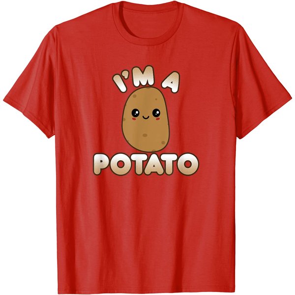 Funny Potato Costume Cute Kawaii Style Smiling I'm A Potato T-Shirt-image