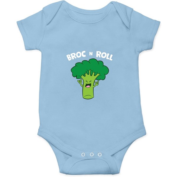 Broc N Roll Vegetable Broccoli Pun Rock N' Roll Onesie