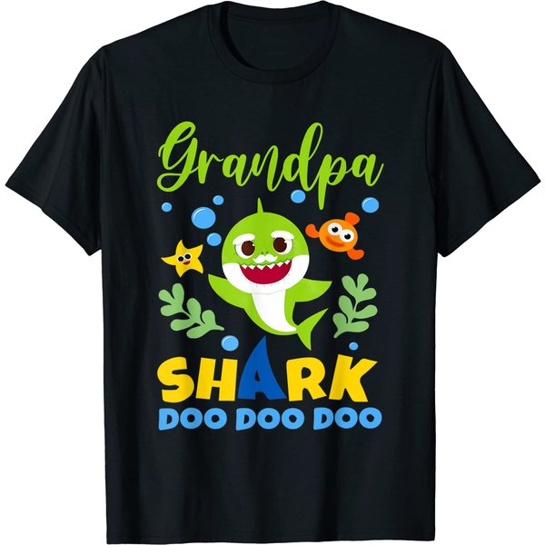 Grandpa Shark Gift Cute Baby Shark Family Matching Outfits T-Shirt-image