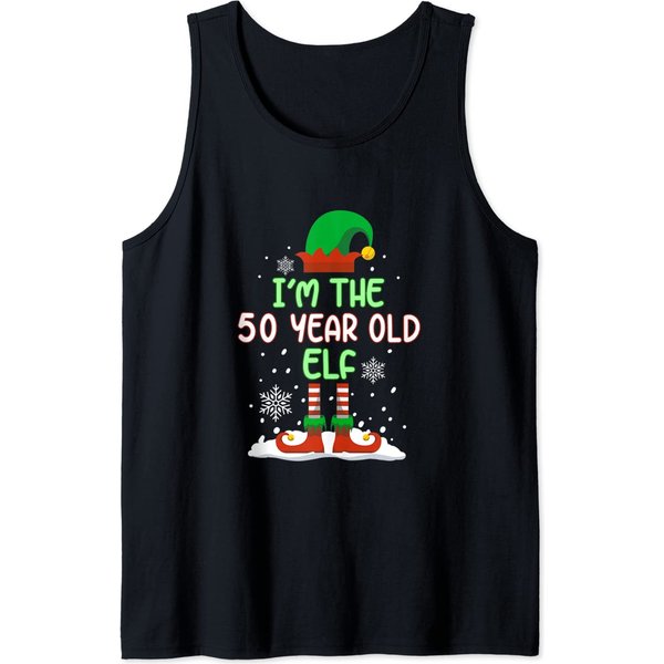 The 50 Year Old Elf Funny Family Matching Christmas Pajama Tank Top-image