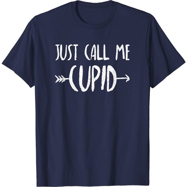 Arrow Quotes T-Shirt Just Call Me Cupid Valentine's Day Couple Funny Cute Quote-image