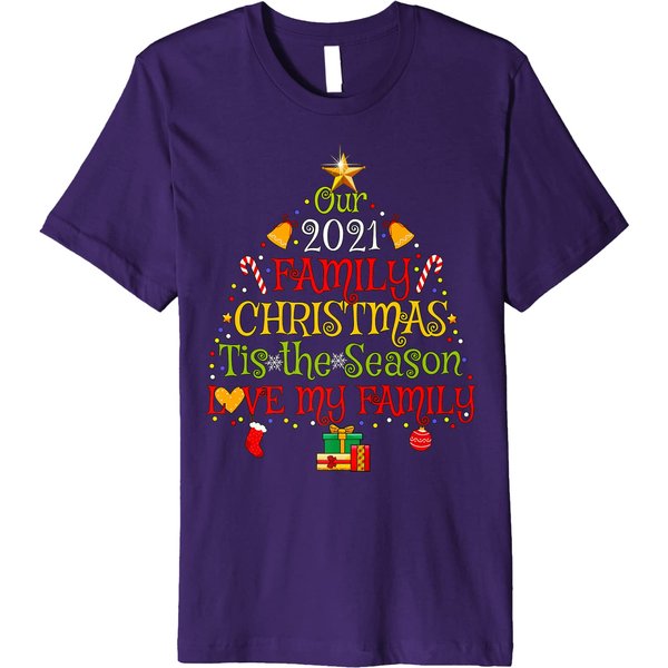 Our 2021 Matching Family Christmas Love My Family T-Shirt-image