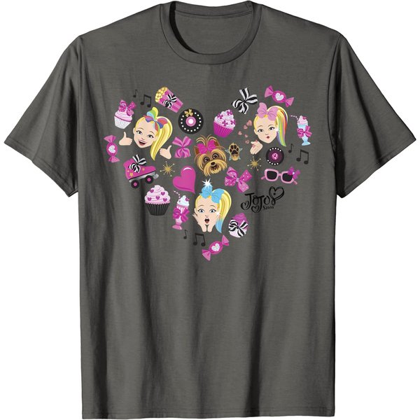 Jojo Siwa Emoticon Heart Cupcakes And Candy T-Shirt-image