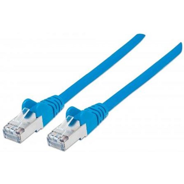 Intellinet Network Patch Cable Cat6 20m Blue Copper S/FTP LSOH / LSZH PVC RJ45 Gold Plated Contacts Snagless Booted Lifetime Warranty