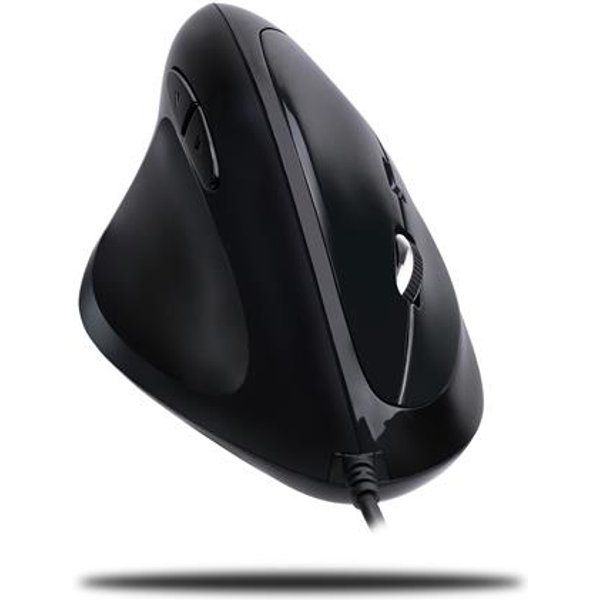 Adesso iMouse E7 - Left-Handed Vertical Ergonomic Programmable Gaming Mouse with adjustable weight