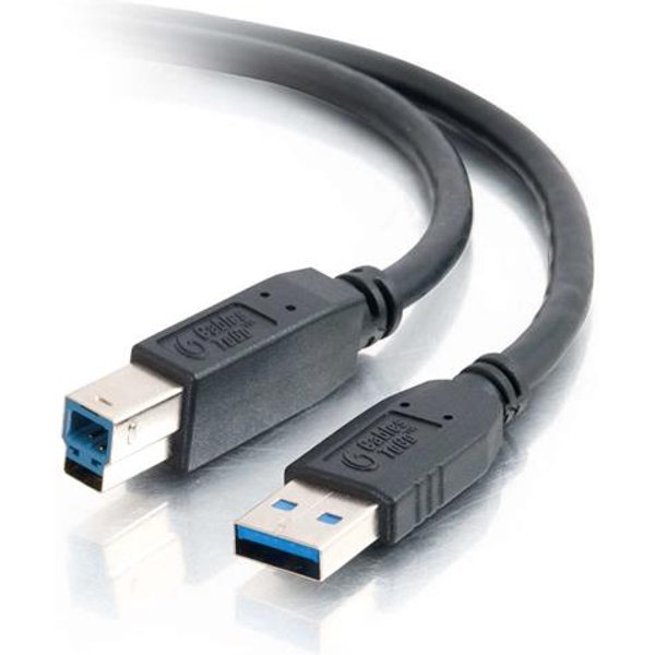 C2G 1m USB 3.0. Cable length: 1 m. Connector 1: USB A Connector 2: USB B Connector gender: Male/Male Maximum data transfer rate: 4.8 Gbit/s Connector contacts plating: Nickel Product colour: Black