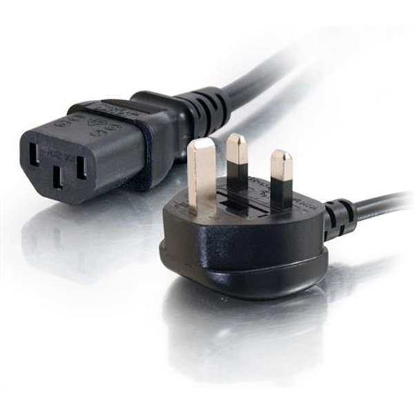C2G 2m 20 AWG UK Power Cord (IEC320C13 to BS 1363). Cable length: 2 m Connector 1: BS 1363 Connector 2: C13 coupler