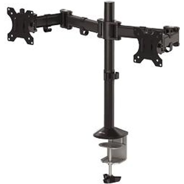 Fellowes Reflex Dual Monitor Arm - Dual Monitor Mount for 8KG 27 Inch Screens - Adjustable Monitor Desk Mount - Tilt 45° Pan 180° Rotation 360°, VESA 75 x 75/100 x 100 - Black