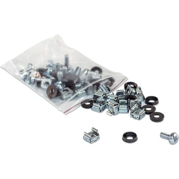 Intellinet Cage Nut Set (50 Pack) M6 Nuts Bolts and Washers Suitable for Network Cabinets/Server Racks Plastic Storage Jar Lifetime Warranty