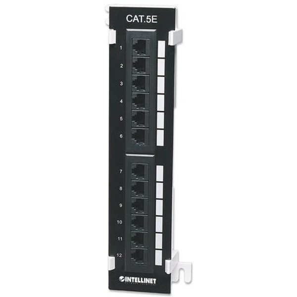 Intellinet Patch Panel Cat5e Wall-mount UTP 12-Port Black