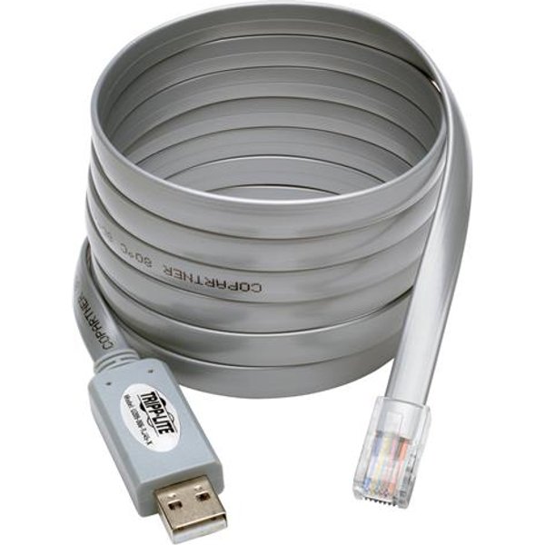 Tripp Lite U209-006-RJ45-X USB-A to RJ45 Serial Rollover Cable (M/M) - Cisco Compatible, 250 Kbps, 6 ft. (1.83 m), Gray