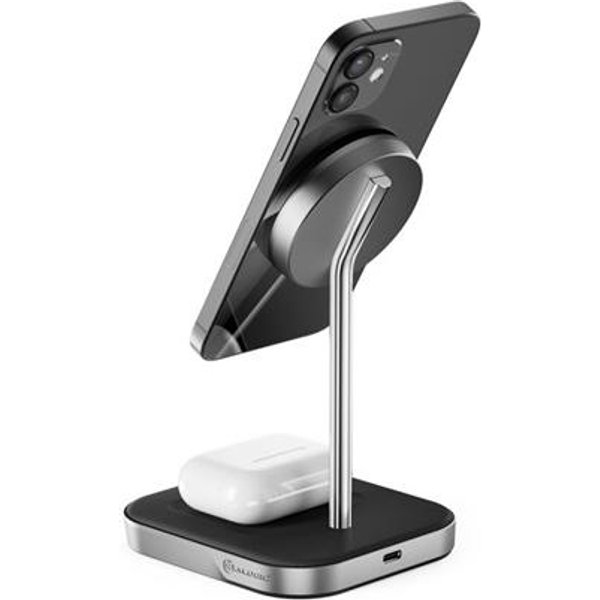 ALOGIC MSP21CS15W mobile device charger Headset Smartphone Black Silver Wireless charging Fast charging Indoor