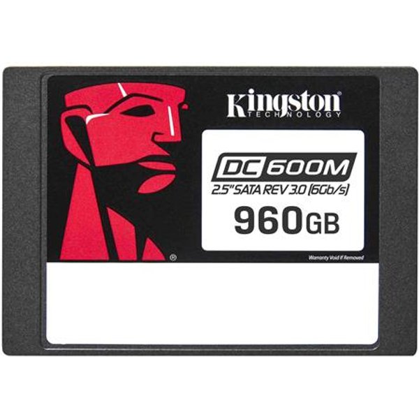 Kingston Technology 960G DC600M (Mixed-Use) 2.5 Enterprise SATA SSD. SSD capacity: 960 GB SSD form factor: 2.5" Read speed: 560 MB/s Write speed: 530 MB/s Data transfer rate: 6 Gbit/s Component for: Server/workstation