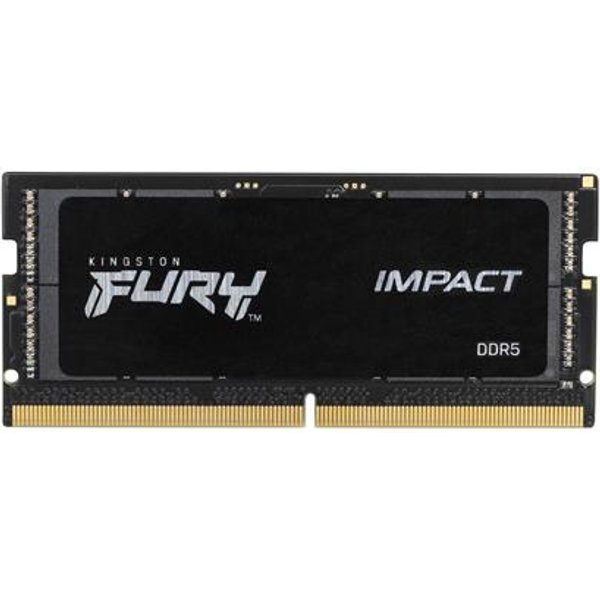 Kingston Technology FURY 32GB 5600MT/s DDR5 CL40 SODIMM Impact PnP. Component for: Laptop Internal memory: 32 GB Memory layout (modules x size): 1 x 32 GB Internal memory type: DDR5 Memory form factor: 262-pin SO-DIMM CAS latency: 40