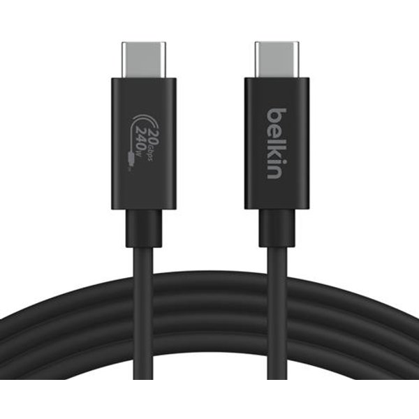 Belkin INZ004BT2MBK USB cable USB4 Gen 2x2 2 m USB C 20 Gbit/s 240 W Black