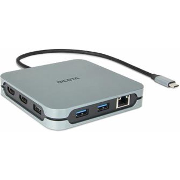 DICOTA D32057 interface hub USB Type-C 10000 Mbit/s Silver
