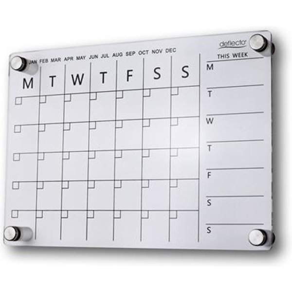 Deflecto A4 Acrylic Weekly/Monthly Planner Wall Mounted 297 x 210mm - WPMA4WM