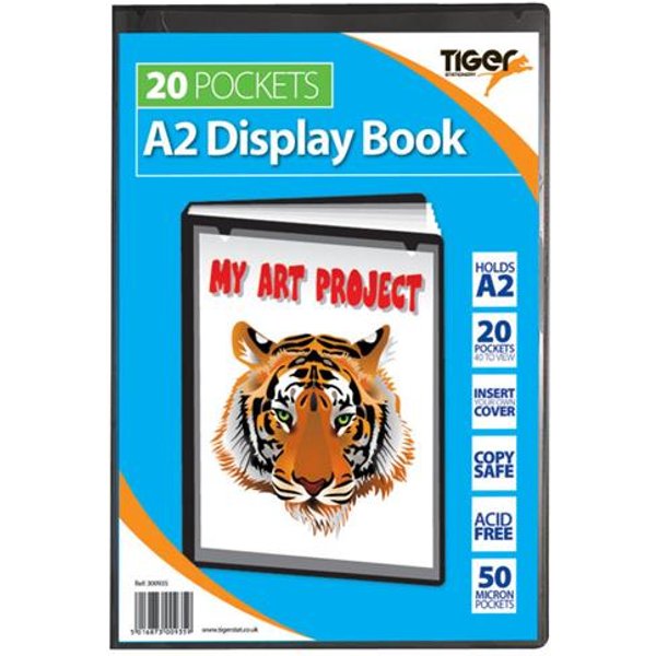 Tiger A2 Presentation Display Book 20 Pocket Black - 300935