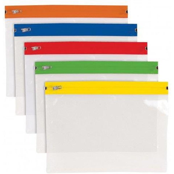 Tiger Polythene Zippy Bags A5 Assorted Colour Zips (Pack 25) - 302140
