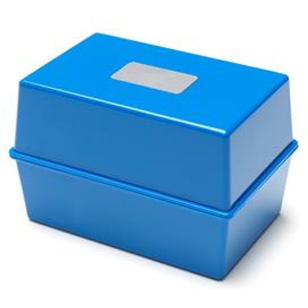 Deflecto Essentials Card Index Box 5X3 Inches / 127X76mm Blue - Cp010ytblu