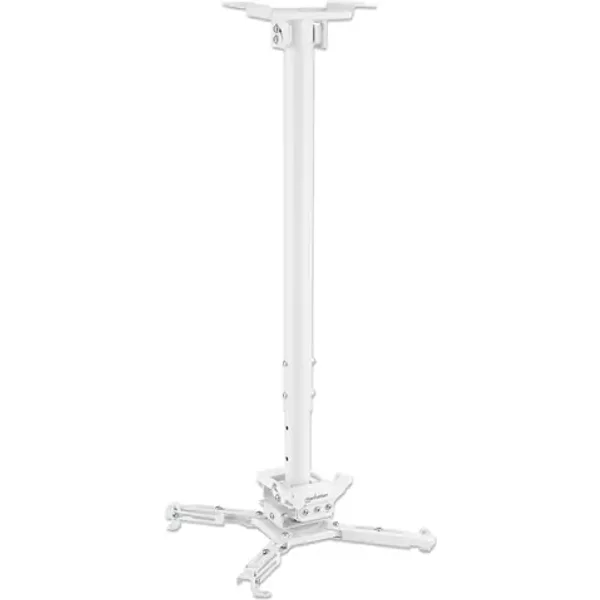 Manhattan Projector Mount Ceiling Universal Full Motion Height Range: 745 to 1145mm Max 35kg White 360 rotation +/-20 Tilt and +/-8 Swivel Lifetime Warranty