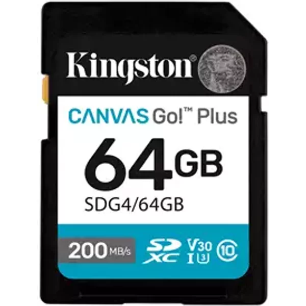 Kingston Technology Canvas Go! Plus 64GB SDXC Canvas Go Plus Gen4 200MB/s C10 UHS-I U3 V30