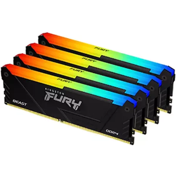 Kingston Technology FURY Beast 128GB 3600MT/s DDR4 CL18 DIMM (Kit of 4) RGB