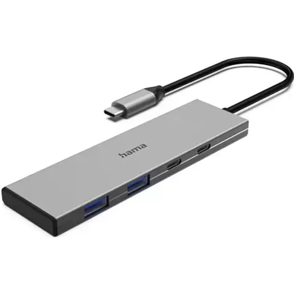 Hama USB-C hub 4 Ports 2x USB-A 2x USB-C USB 3.2 Gen2 10 Gbit/s PD aluminium
