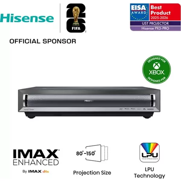 Hisense PX3-PRO Ultra short throw projector 2700 ANSI lumens DLP UHD 4K (3840x2160) Black Dark Grey
