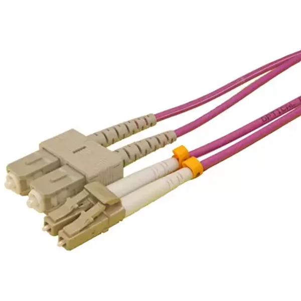 Cablenet 1m OM3 50/125 LC-SC Duplex Violet LSOH Fibre Patch Lead