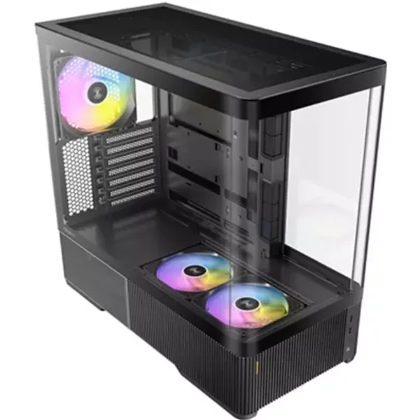 Antec Constellation C6 Curve Argb Mid Tower Gaming Pc Case 3-Sided Curved Tempered Glass 3 Pre-Installed Argb Pwm Fans Usb-C 10Gbps 360Mm Radiator Support Atx/Micro-Atx/Itx Black
