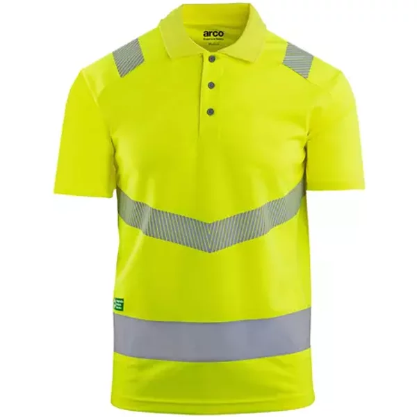 Arco Responsible Mens Yellow Hi-Vis Polo Shirt 3XL