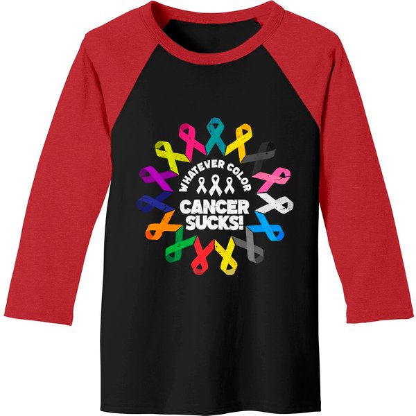 Cancer Sucks Baseball Tees Fight Cancer Ribbons-image