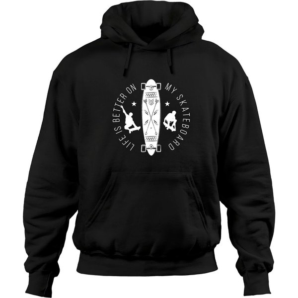 Life Is Better On My Skateboard, Skateboarding Hoodie-image