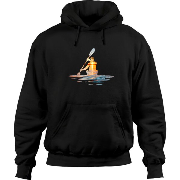 Kayaking Silhouette Kayak Kayaker Hoodie-image