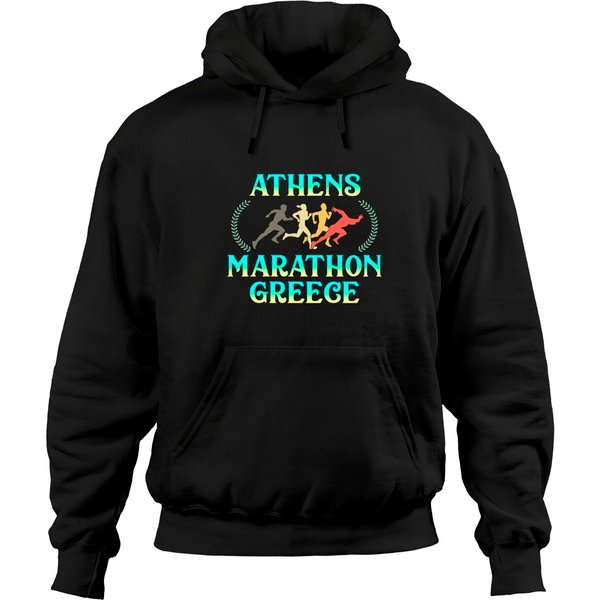 Athens Marathon Greece Greek Running Training Acropolis Hoodie-image