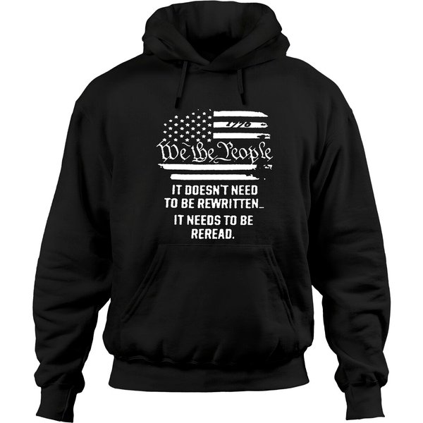Vintage American Flag It Needs To Be Reread We The People Premium Hoodie-image
