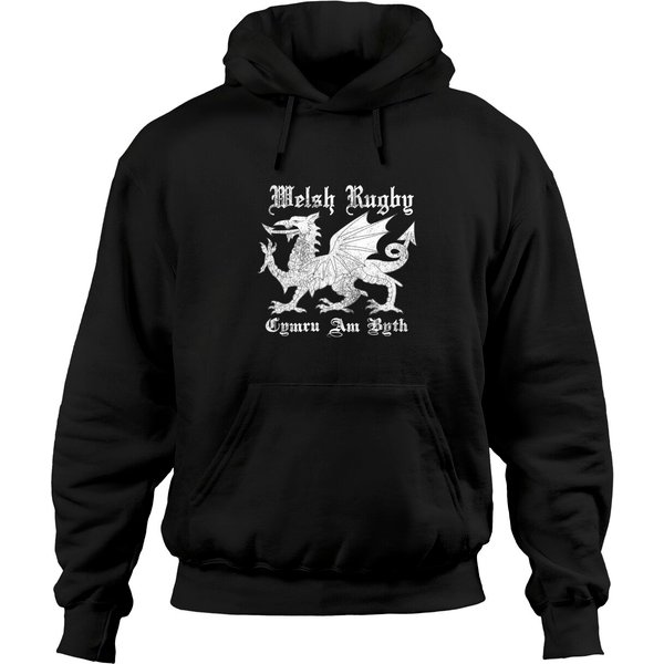 Vintage Welsh Rugby Hoodie Or Gift | Wales Rugby Football Top Hoodie-image