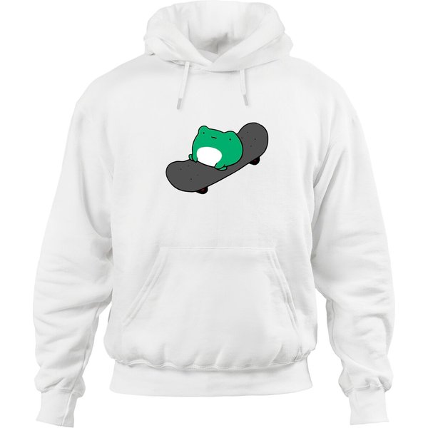 Funny Skateboarding Frog Hoodie-image