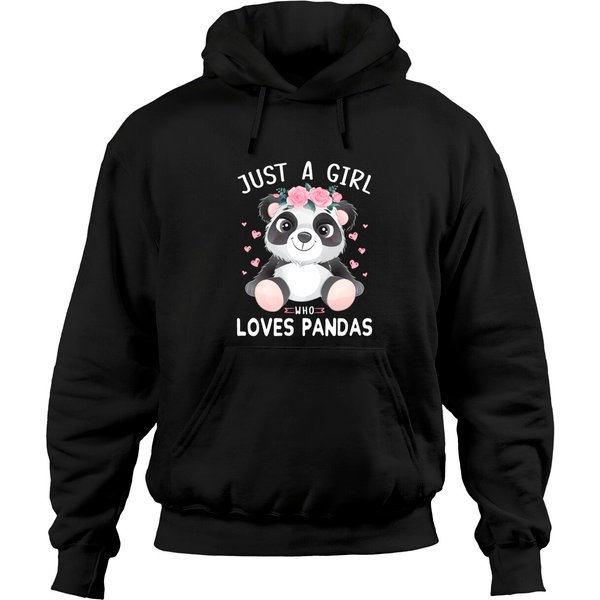 Just A Girl Who Loves Pandas Funny Panda Pullover Hoodie-image