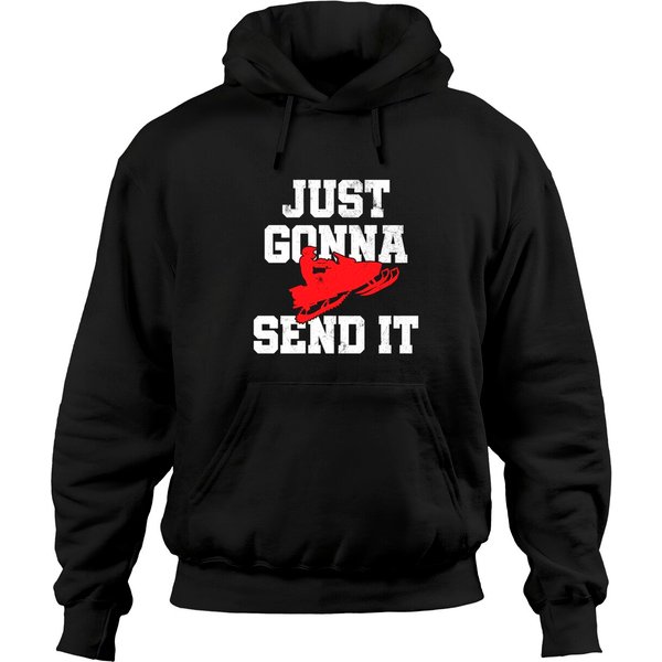 Snowmobile - Just Gonna Send It Funny Freestyle Motor Sled Pullover Hoodie-image