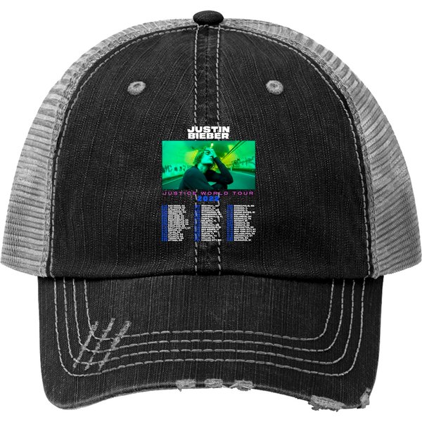Hot 2022 Justin Bieber Justice World Tour North America Trucker Hats-image