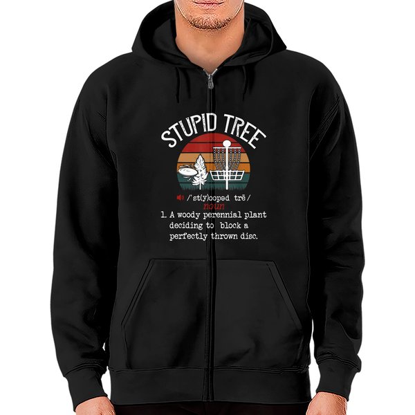 Stupid Tree Disc Golf Vintage Zip Hoodie-image