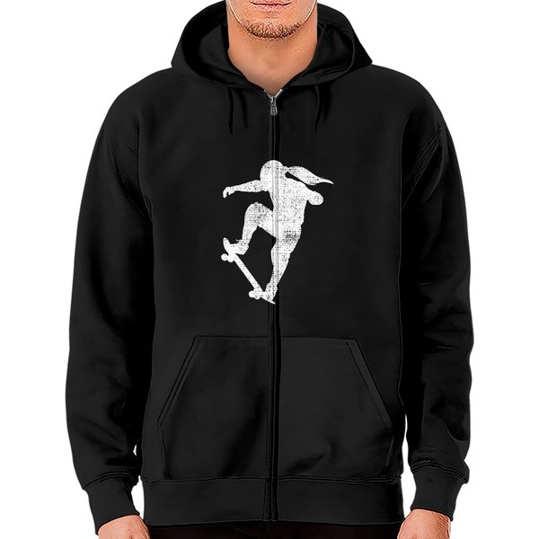 Skater Girl Skateboard Gift Skateboarder Zip Hoodie-image