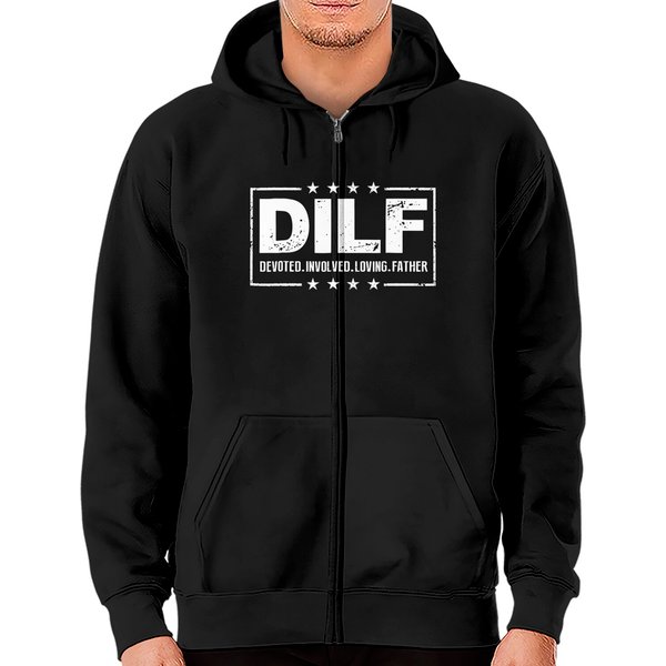 Dilf Devoted Involved Zip Hoodie-image