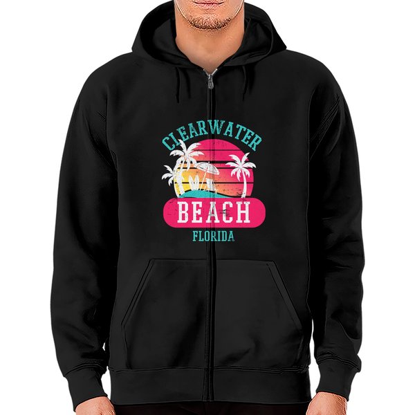 Clearwater Beach Original Florida Sunset Beaches Zip Hoodie-image