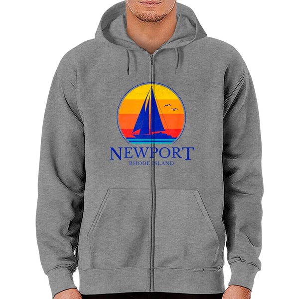 Vintage Newport Rhode Island Sailing Zip Hoodie-image