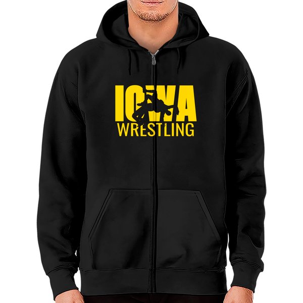 Iowa Wrestling Freestyle Wrestler The Hawkeye State Zip Hoodie-image